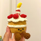 Croissant Birthday Cake Pendant Keychain DIY Yarn Crochet Kit for Friends and Best Friend Handmade Gifts