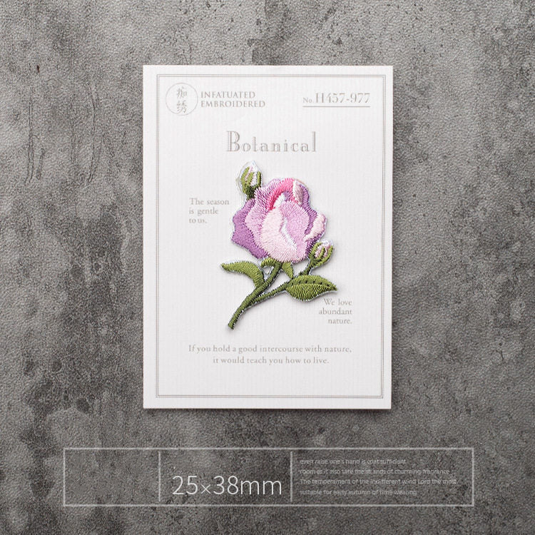 Fragrant Botanical Flower Embroidery Patch
