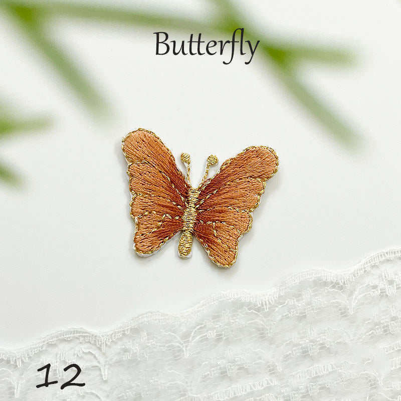 Gold-Edged Butterfly Embroidery Patch