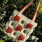 Camellia hand-knitted shoulder handbag diy material bag wool crochet granny bag gift homemade