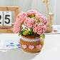 Hand-Woven Flower Bouquet DIY Kit — Featuring Miniature Potted Lotus, Sunflowers, and Handcrafted Crocheted Roses