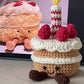 Croissant Birthday Cake Pendant Keychain DIY Yarn Crochet Kit for Friends and Best Friend Handmade Gifts