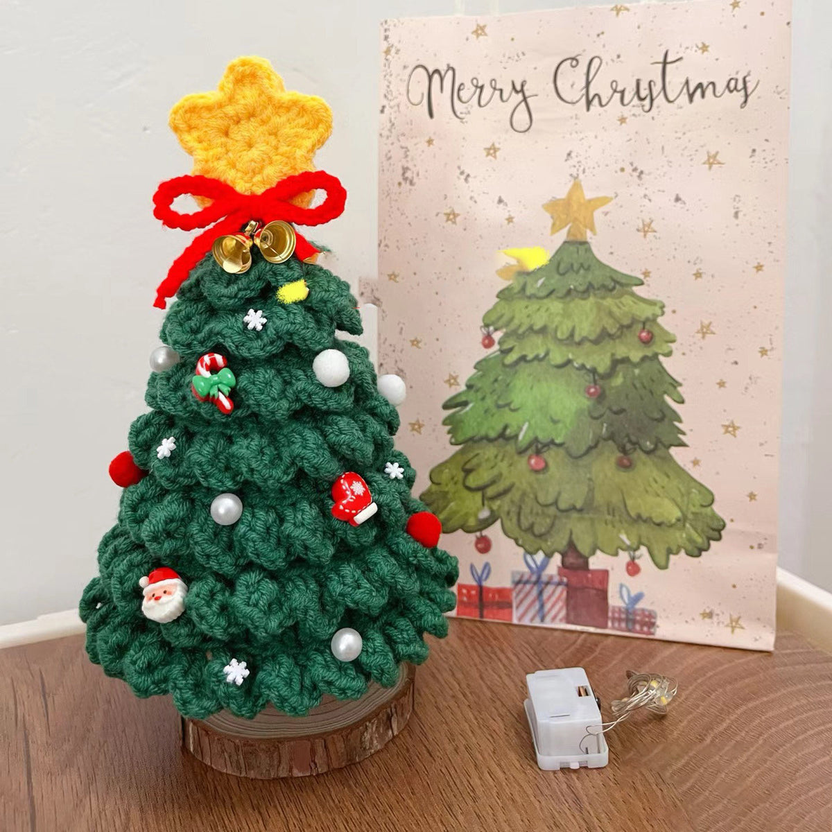 Christmas handmade diy knitting material package wool crochet Christmas tree gift for family, friends and children