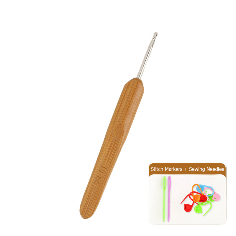 Carbonized Bamboo-Handled Crochet Hook
