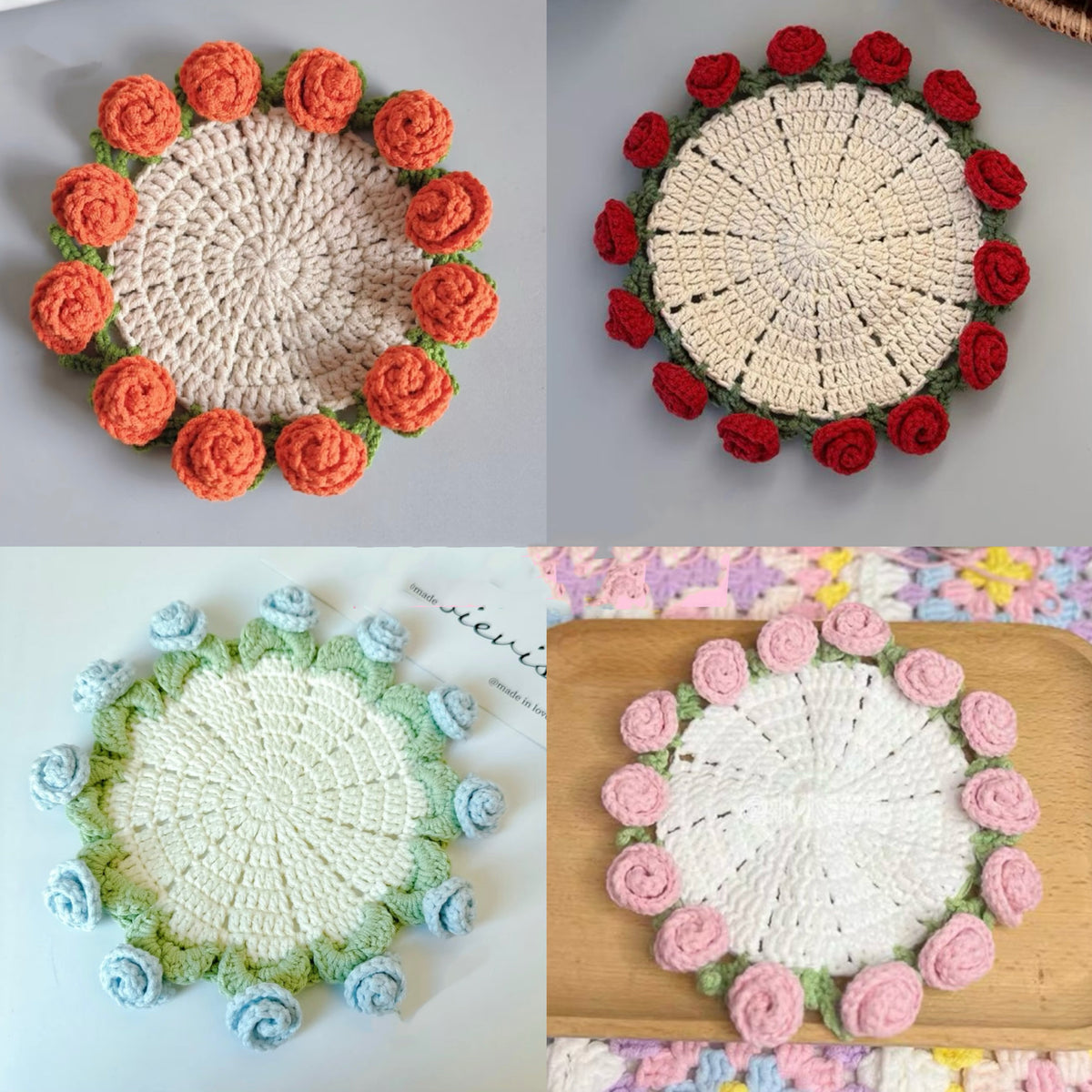 DIY craft kit for making gifts sheep, bear, duck, water coaster, hand-knitted yarn, crochet hooks