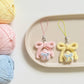 Small star bag charm keychain yarn hand-knitting DIY material kit for making Christmas gifts