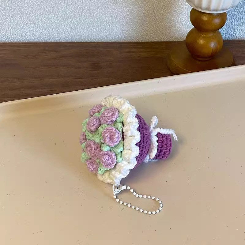 various colorful crocheted ice cream cones