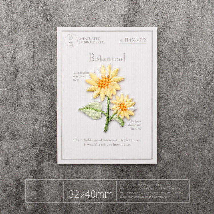 Fragrant Botanical Flower Embroidery Patch