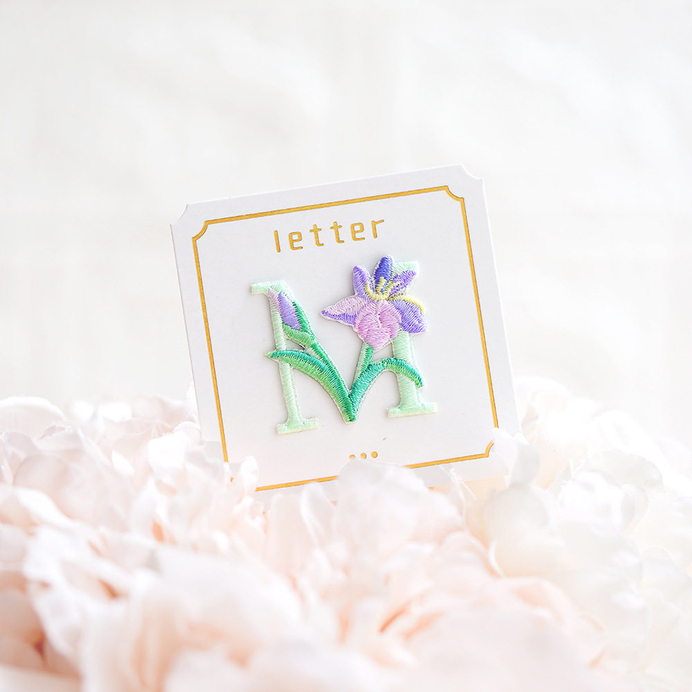 Exquisite Floral English Letter Embroidery Patches
