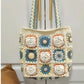 Camellia hand-knitted shoulder handbag diy material bag wool crochet granny bag gift homemade