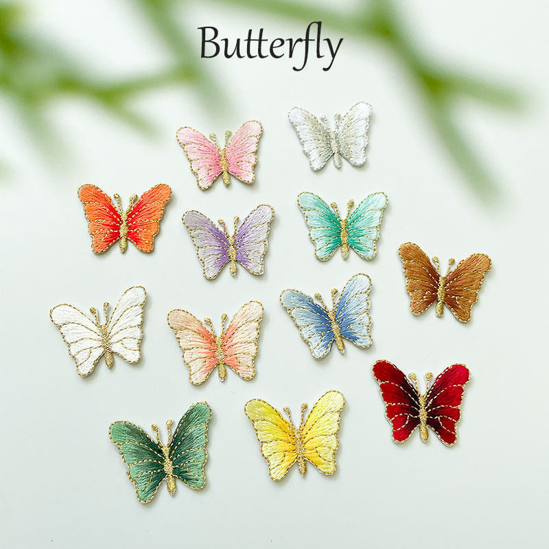 Gold-Edged Butterfly Embroidery Patch