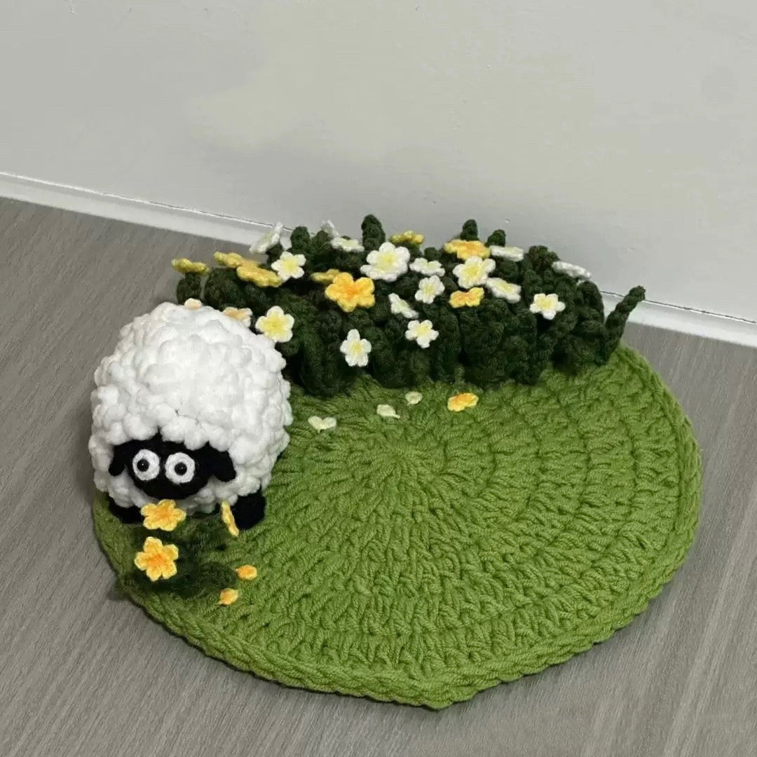 DIY craft kit for making gifts sheep, bear, duck, water coaster, hand-knitted yarn, crochet hooks