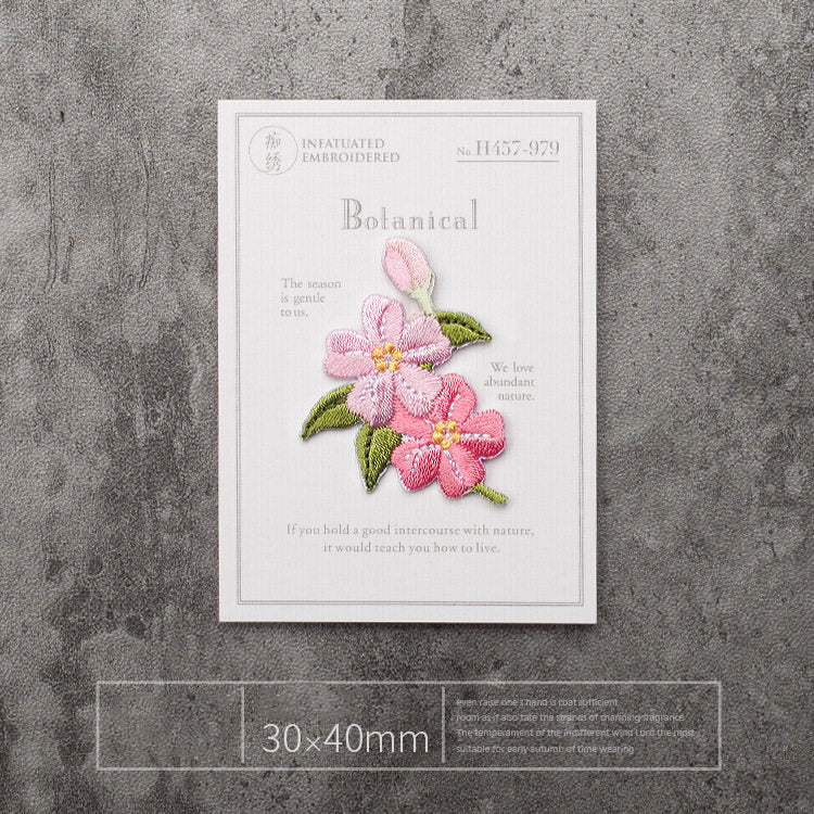 Fragrant Botanical Flower Embroidery Patch