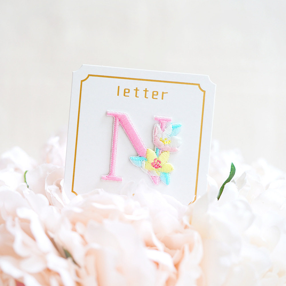 Exquisite Floral English Letter Embroidery Patches