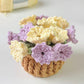 Daisy bouquet coaster DIY crochet kit with lily of the valley hand-knitted roses