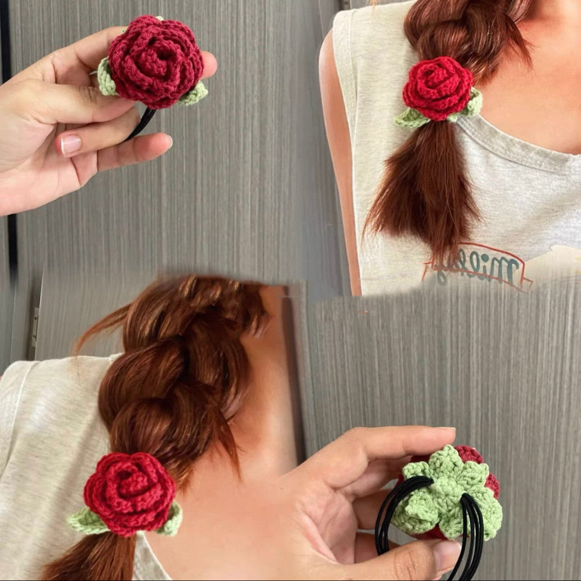 DIY Craft Kit for Hand-knitted Hair Accessories: Wisteria and Crape Myrtle Hair Ties