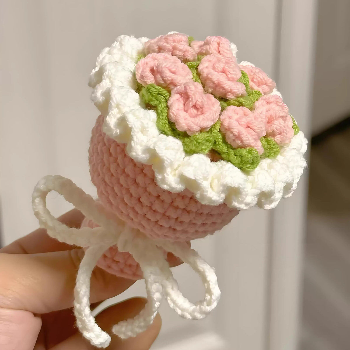 various colorful crocheted ice cream cones