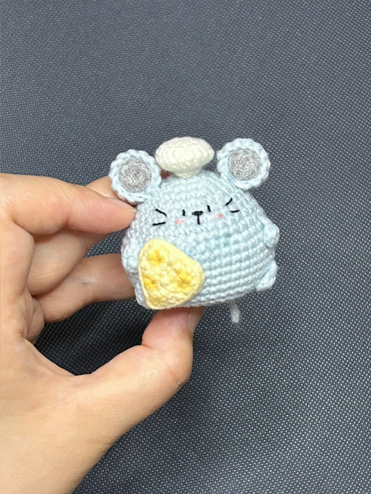 Cute doll keychain yarn handmade knitting DIY material kit crochet handmade gift
