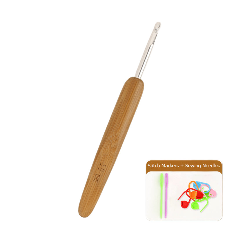 Carbonized Bamboo-Handled Crochet Hook