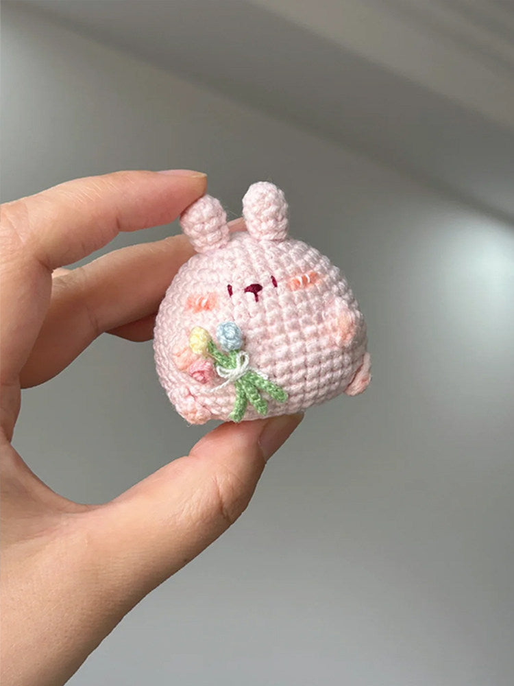 Cute doll keychain yarn handmade knitting DIY material kit crochet handmade gift
