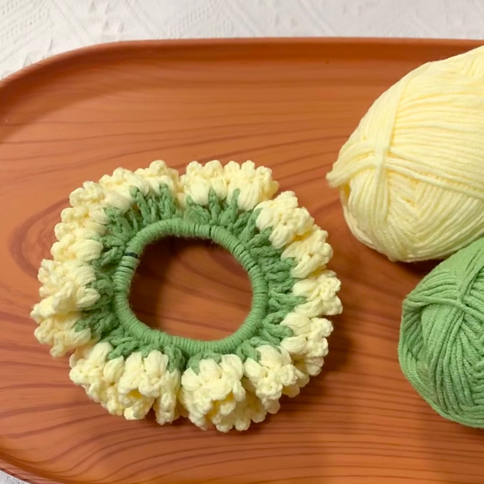 DIY Craft Kit for Hand-knitted Hair Accessories: Wisteria and Crape Myrtle Hair Ties