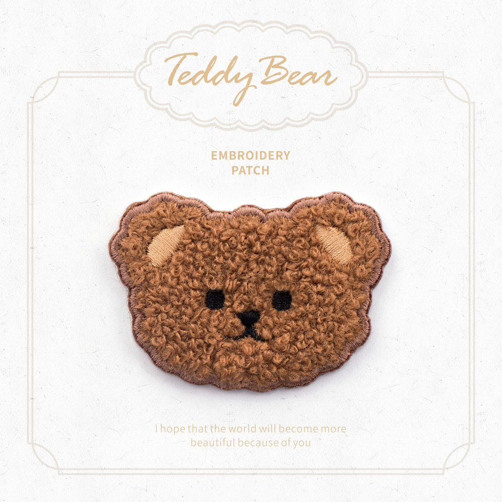 Plush Bear Scarf Embroidery Patch
