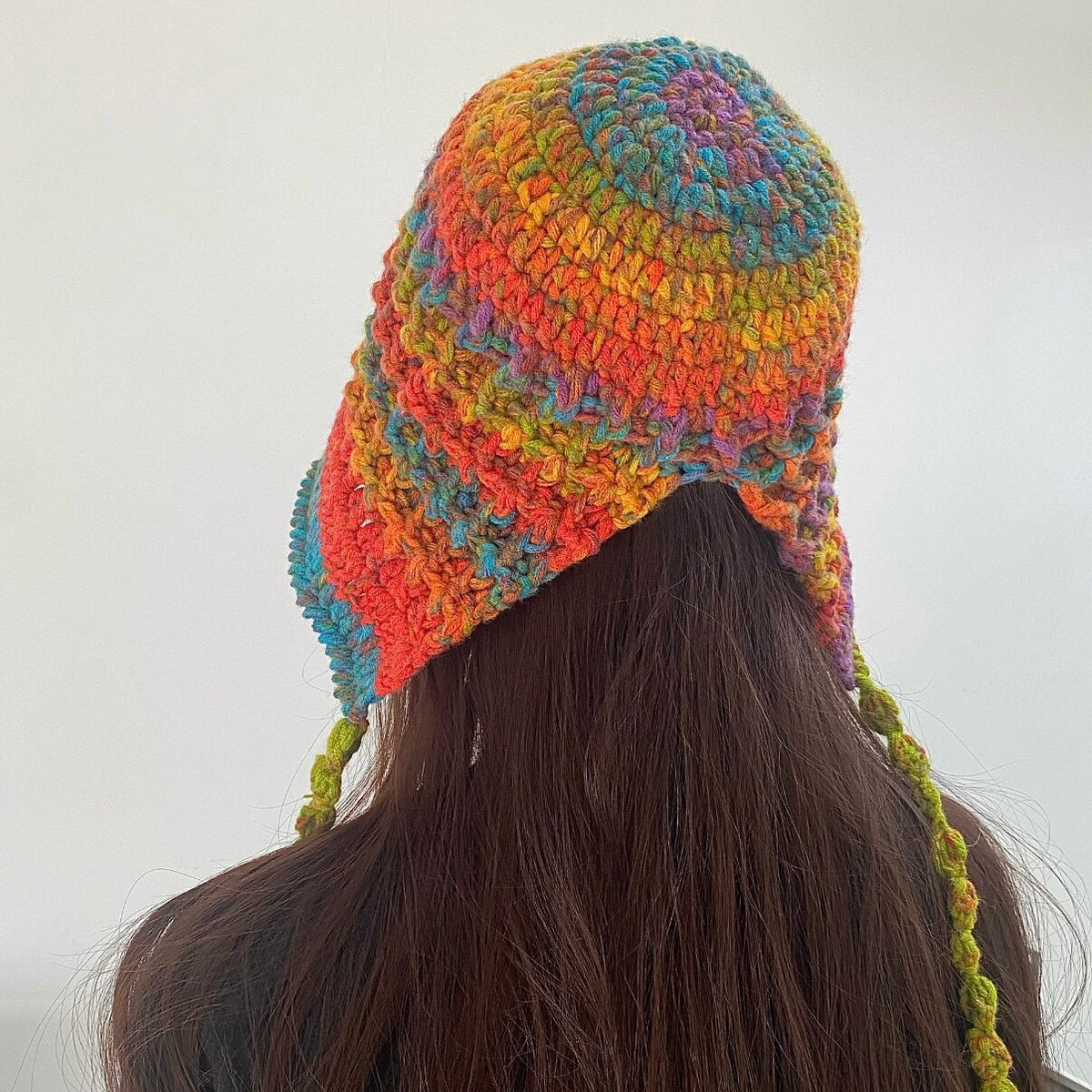 Snowflake Hand-knitted 8-strand variegated yarn DIY handmade elf hat crochet autumn and winter hand-knitted scarf