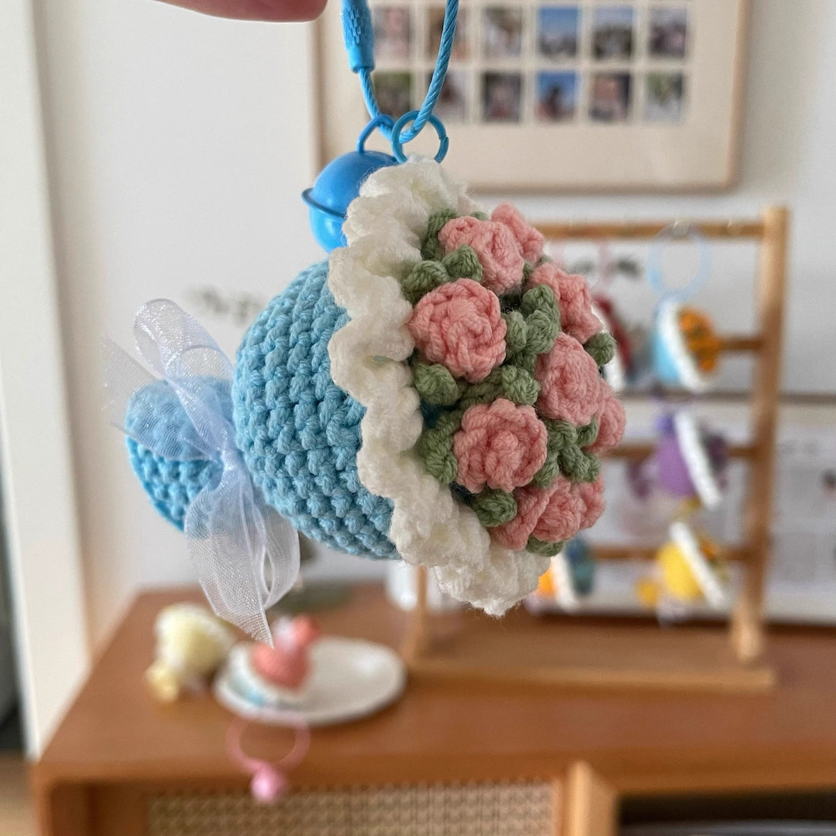 various colorful crocheted ice cream cones