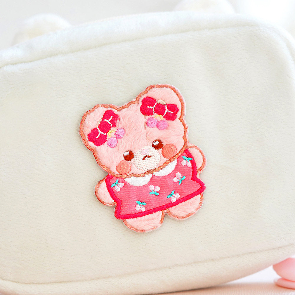 Plush Bear Scarf Embroidery Patch