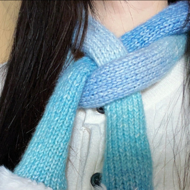 Snowflake Hand-knitted 8-strand variegated yarn DIY handmade elf hat crochet autumn and winter hand-knitted scarf