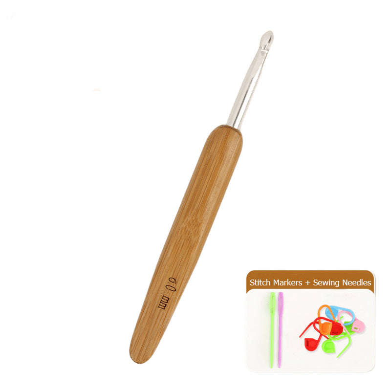 Carbonized Bamboo-Handled Crochet Hook