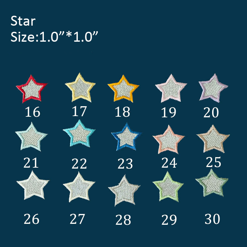 Moon, Star, and Cloud Embroidered Patches