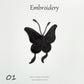 Black Butterfly Embroidery Patch