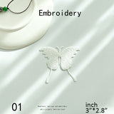 Pure White Butterfly Embroidered Patch