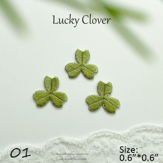Fresh Four-Leaf & Three-Leaf Clover Embroidery Patch