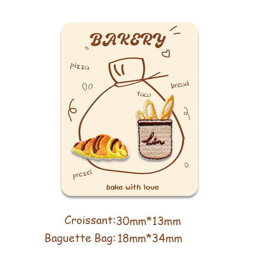 Cartoon Bread Snack Embroidery Patches