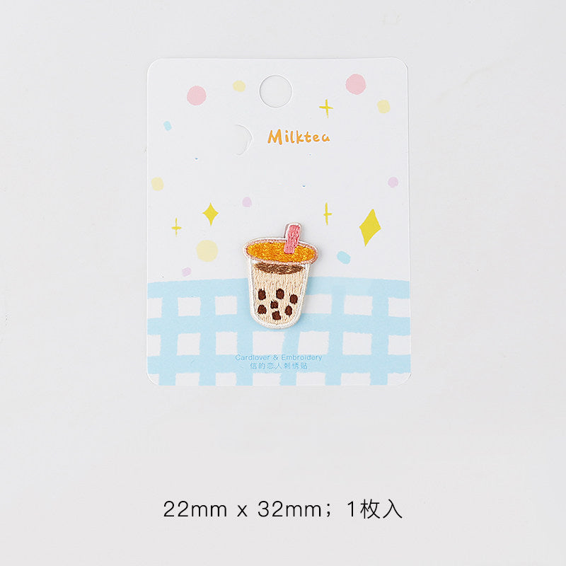 "Girly Milk Tea" Embroidery Patch