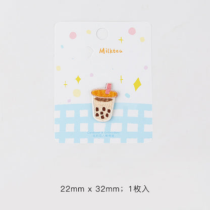 "Girly Milk Tea" Embroidery Patch