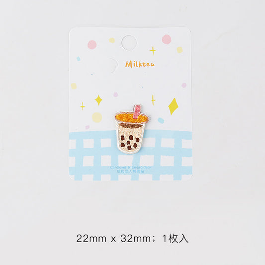 "Girly Milk Tea" Embroidery Patch