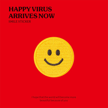 Heart-Shaped Emoji Embroidery Patch