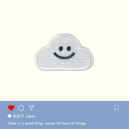 White Cloud Embroidery Patch