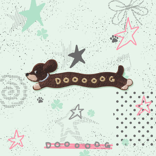 Long Dachshund Embroidery Patch