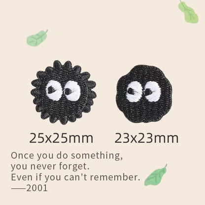 Cartoon Black Coal Lump Embroidery Patch