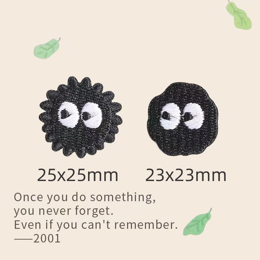 Cartoon Black Coal Lump Embroidery Patch
