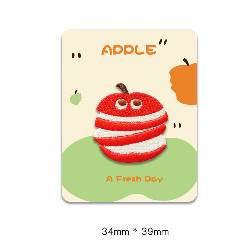 Cartoon Red Apple Embroidery Patch