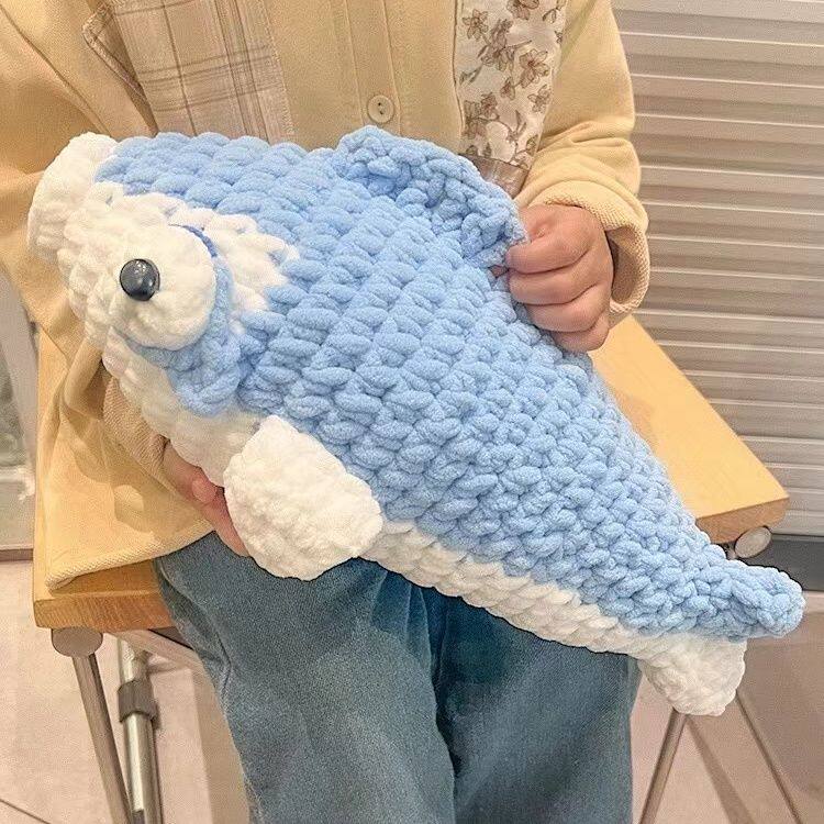 Cute handmade salted fish stick crochet kit, DIY crocheting gift, yarn hand-knitting.