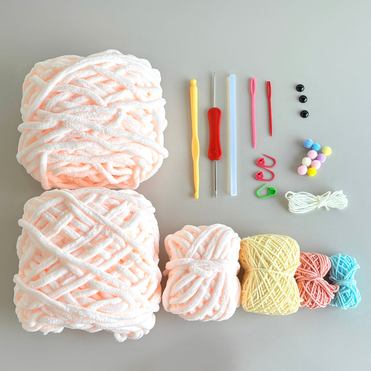 DIY Pig Hat Handmade Knitting DIY Material Kit Yarn Crochet Hook Cute Doll Crochet