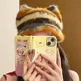 Hand-Knitted Wool Cat-Ear Hat — DIY Crochet Material Kit
