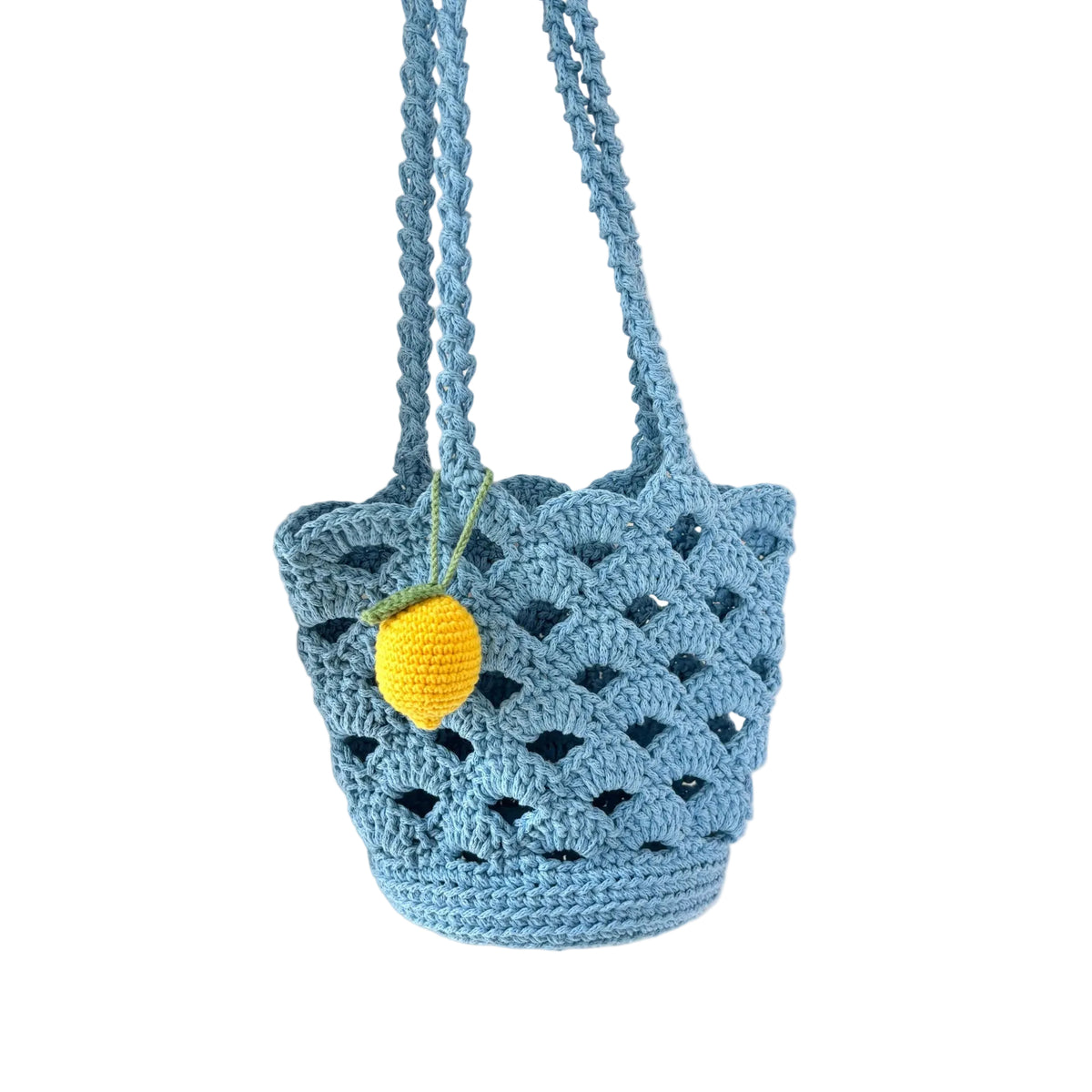 Summer fan-shaped bucket bag crochet 2mm small round yarn floral openwork shoulder bag material kit DIY craft
