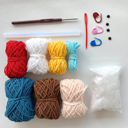 Ugly-cute DIY car key pouch kit, handmade yarn, crochet, cute pendant gift